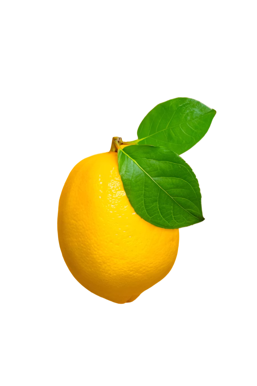 Fresh lemon with leaves